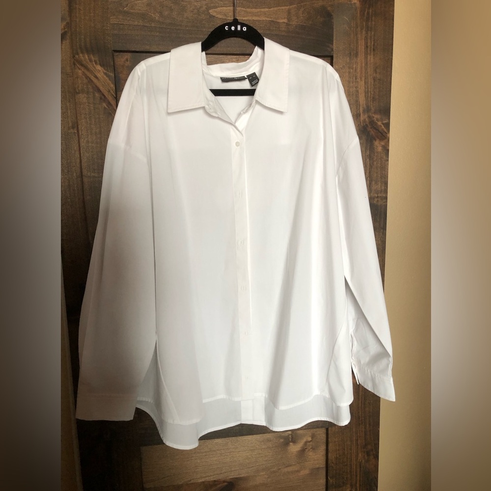 Woven blouse with bow accents by Attitudes by Renee